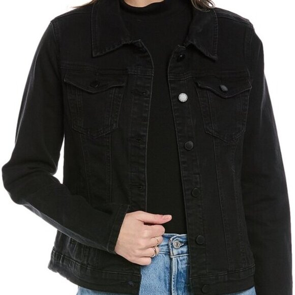 Franne Golde Black Jean Jacket. Large - Picture 3 of 12